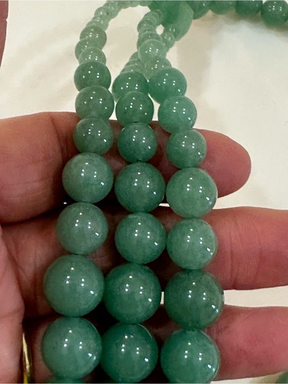 Southwestern Green Aventurine 16” Long 3 Strand Beaded Necklace & Bracelet Set - Picture 5 of 10